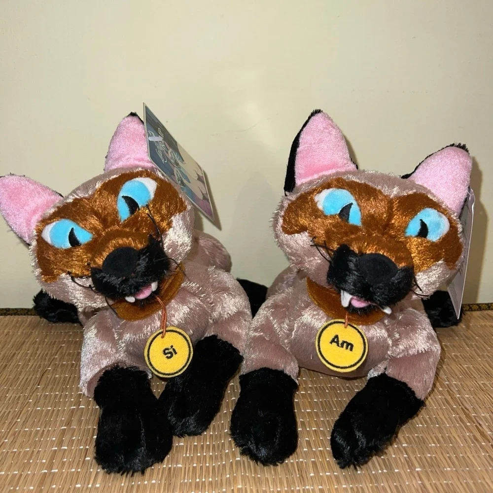 Disney Store Lady And The Tramp Siamese Cats Plush Si  And Am Bean Bag Set